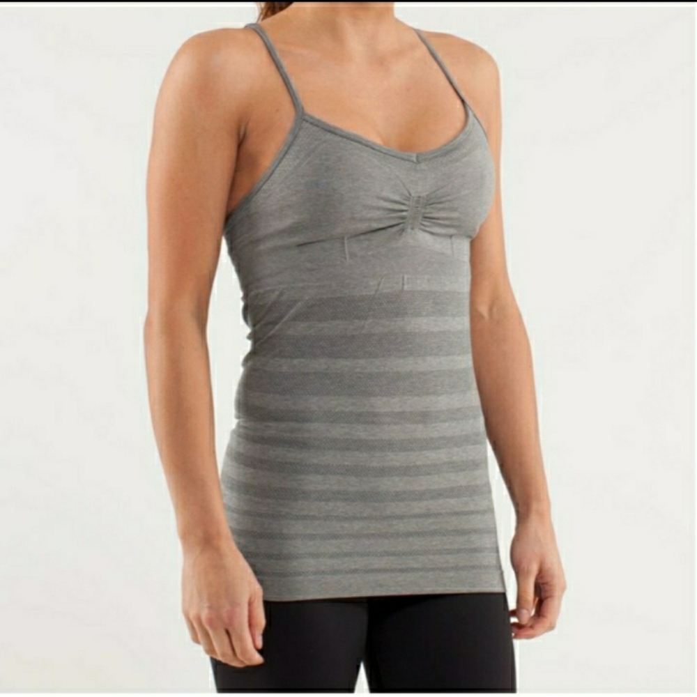Lululemon 6 EBB & Flow Adjustable Strap Gray Tank